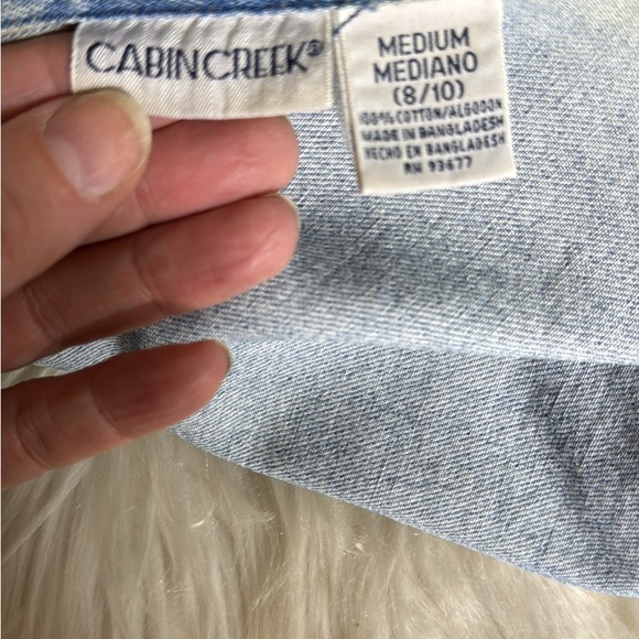 Cabin Creek Light Blue Denim Jacket Eclectic Size 8/10 Retro Embellished Cowgirl - Picture 9 of 9